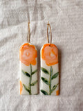 Large Marigolds on gold filled hoops