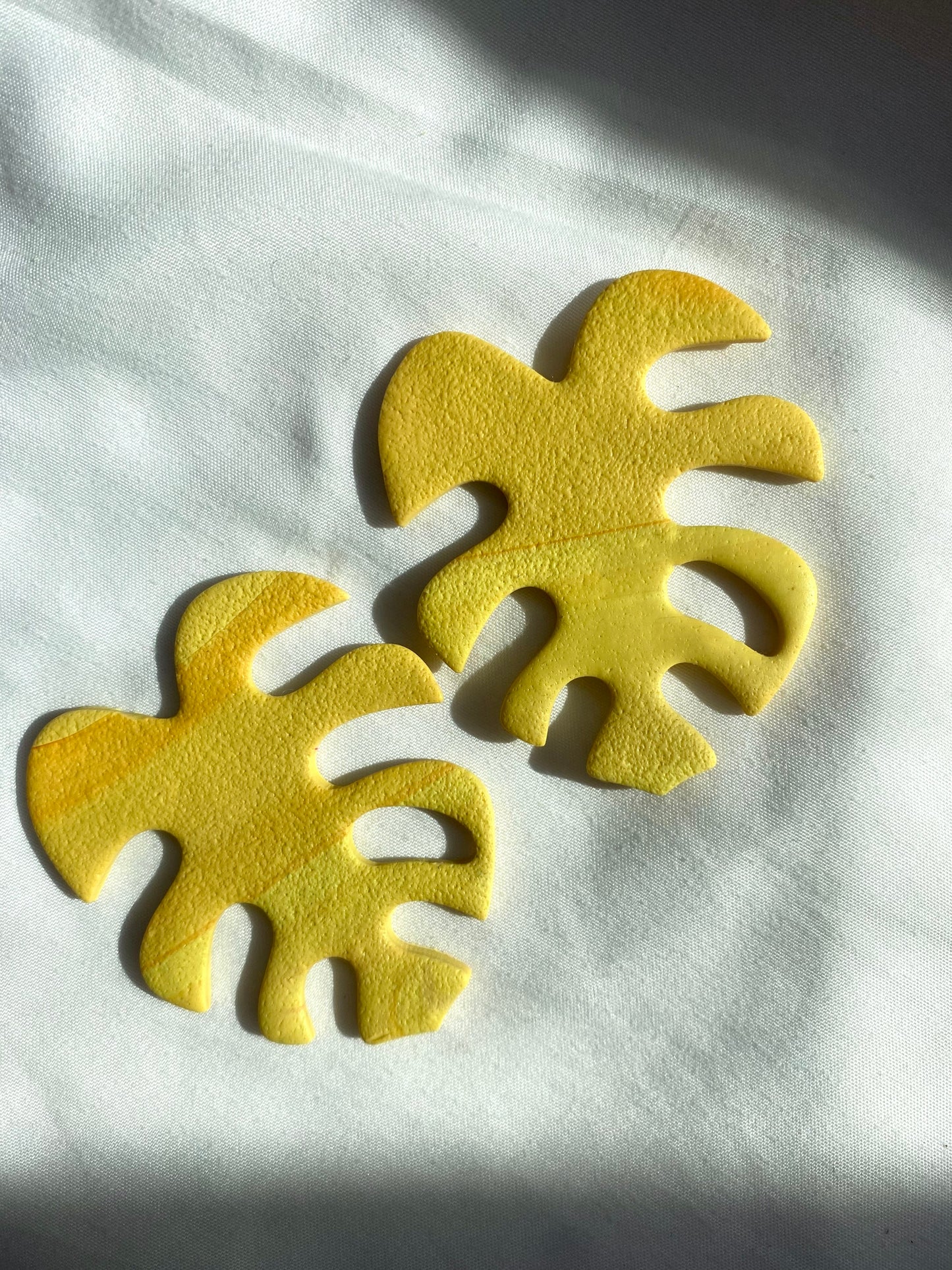 Yellow Monstera Stud