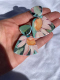 Hand Painted Floral Dangles