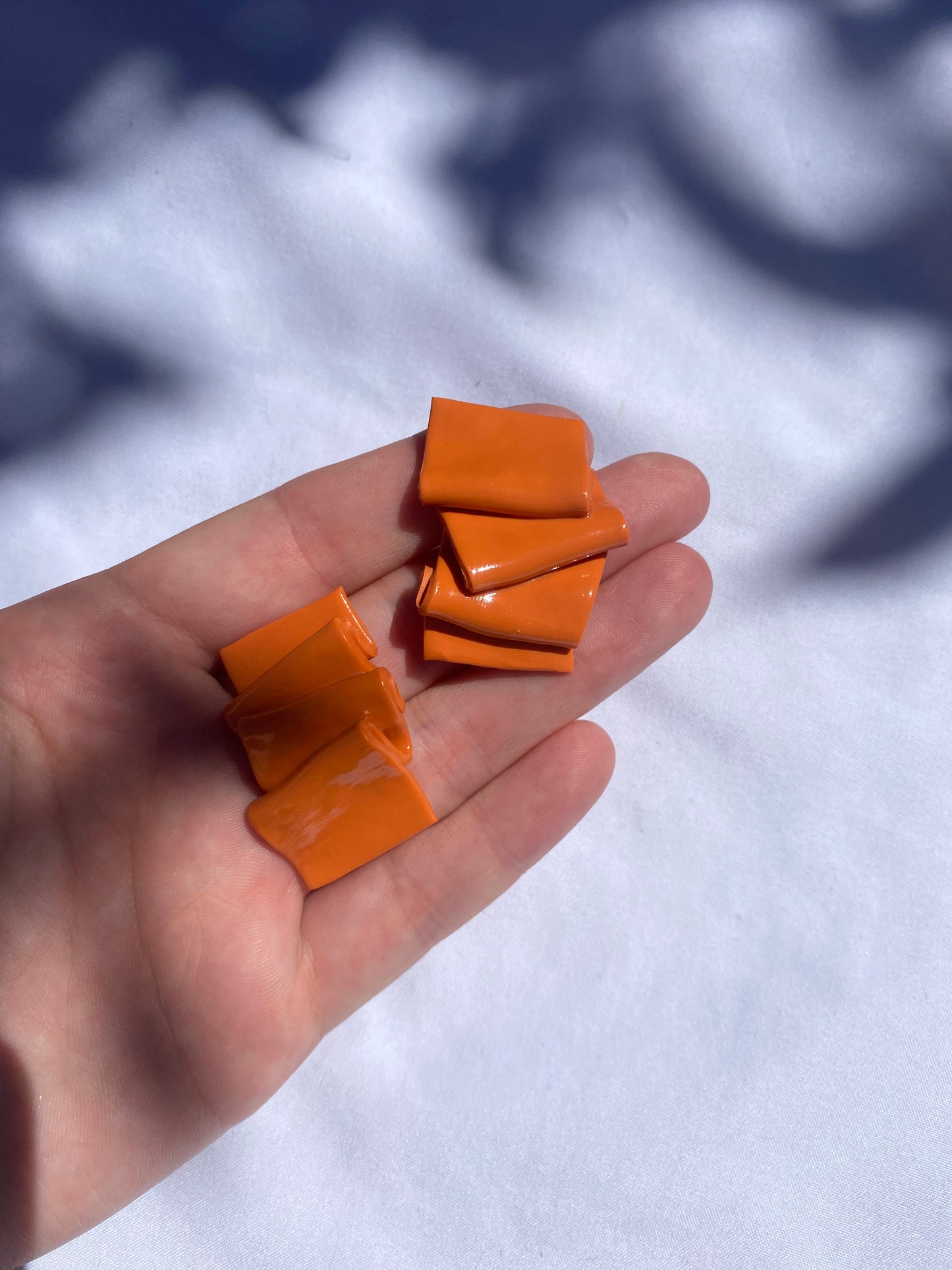 Mini Sculpture Stud in Pumpkin