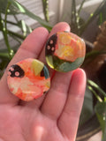 Hand Painted Floral Stud