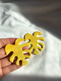 Yellow Monstera Stud