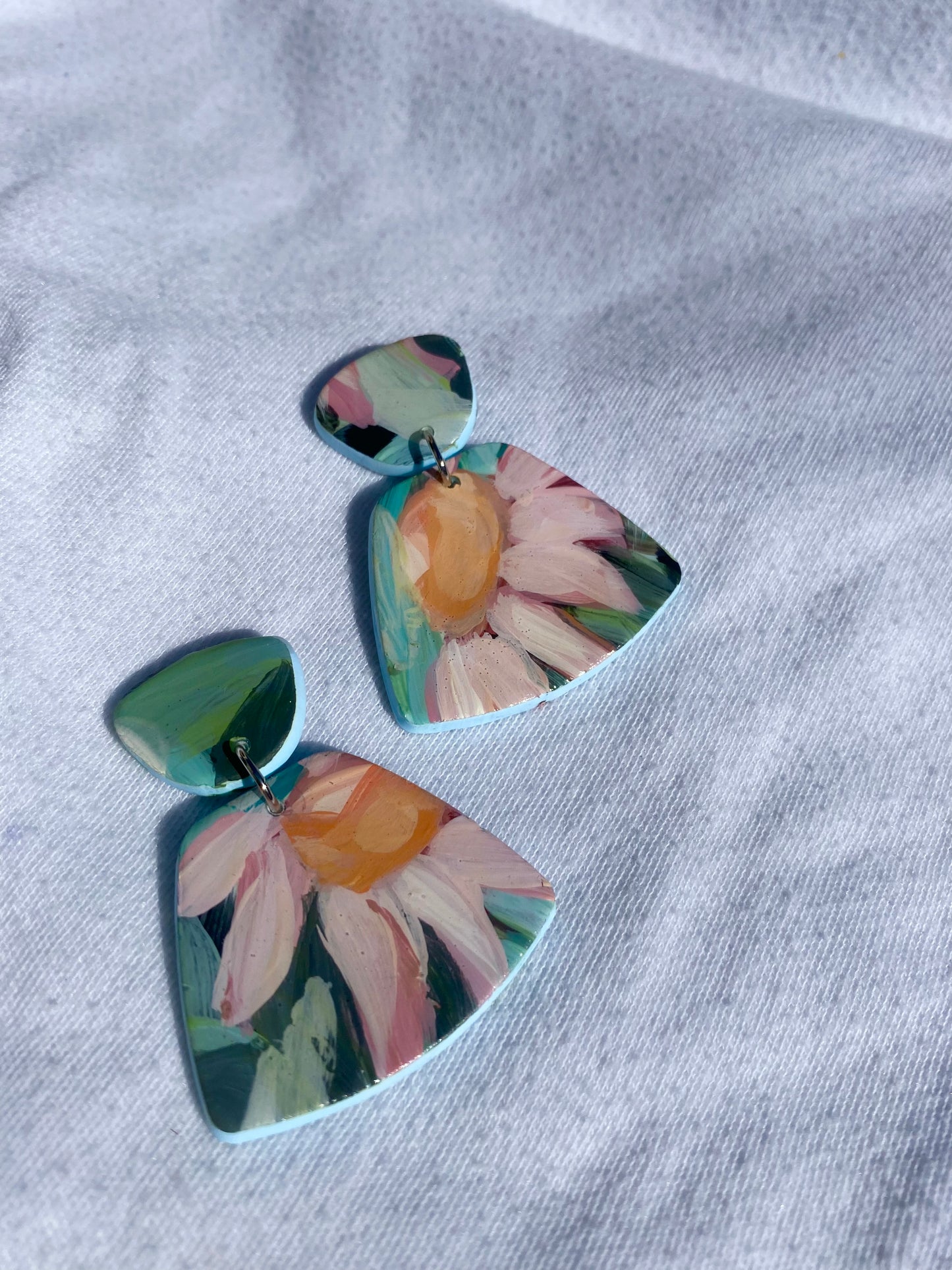 Hand Painted Floral Dangles