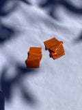 Mini Sculpture Stud in Pumpkin