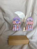 Arched Dangle in Lilac & Clementine