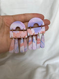Arched Dangle in Lilac & Clementine
