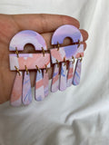 Arched Dangle in Lilac & Clementine