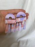 Arched Dangle in Lilac & Clementine